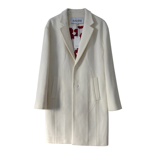 Princess Line Coat in Off-White Wool Cashmere