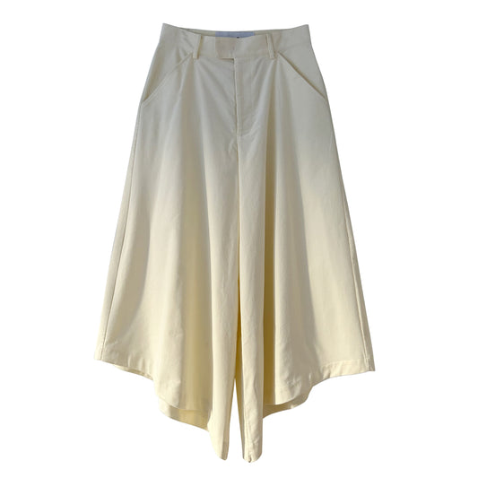 Wide Flare High Waisted Pants in Ivory Corduroy