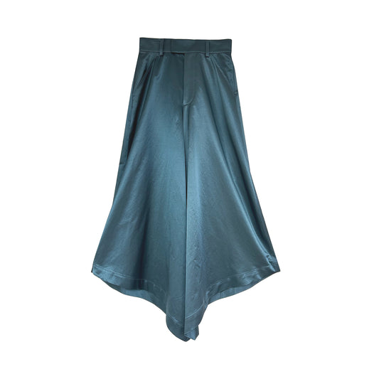 Satin Wide Flare High Waisted Pants